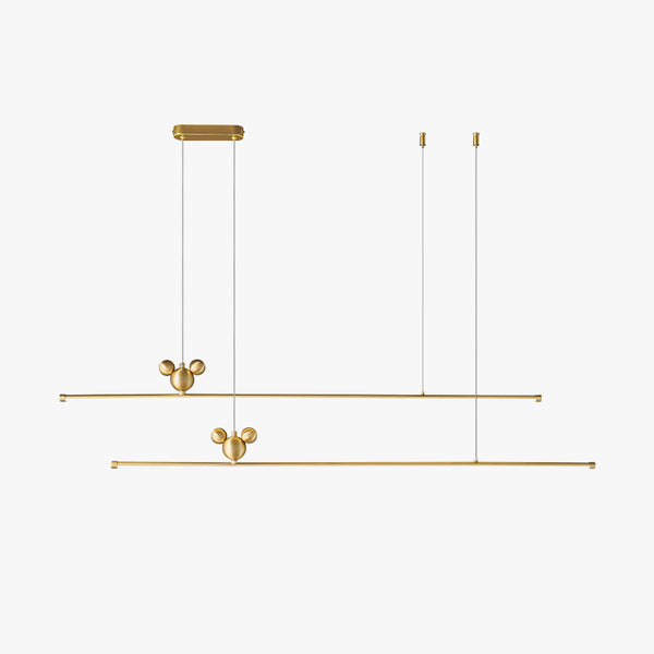 All-copper minimalist long strip restaurant chandelier