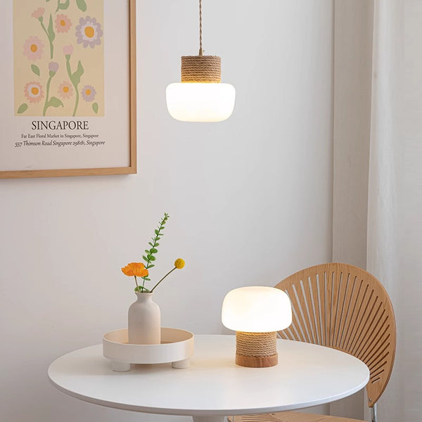 Lampe à suspension de salle à manger de style japonais de couleur crème