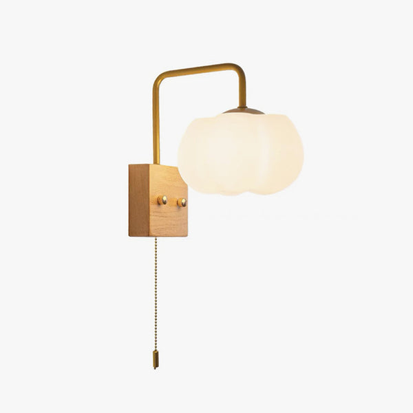 Kreative Wandlampe aus Massivholz in Baumwollform