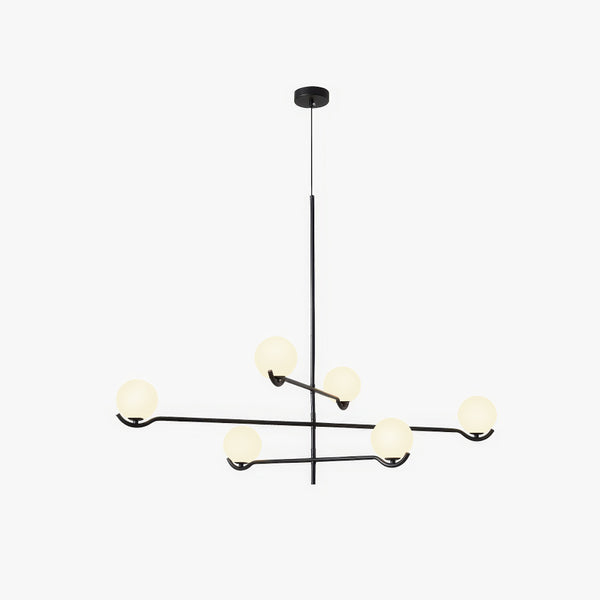 Lustre noir en forme de haricot magique long