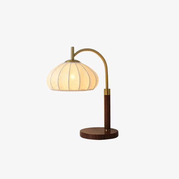Französische Tischlampe aus Walnussholz fürs Schlafzimmer