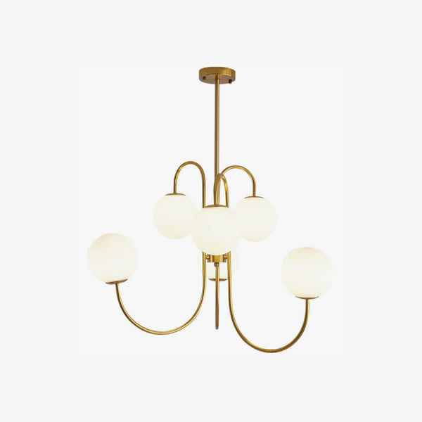 Lustre boule en verre blanc laiteux Nordic Magic Bean