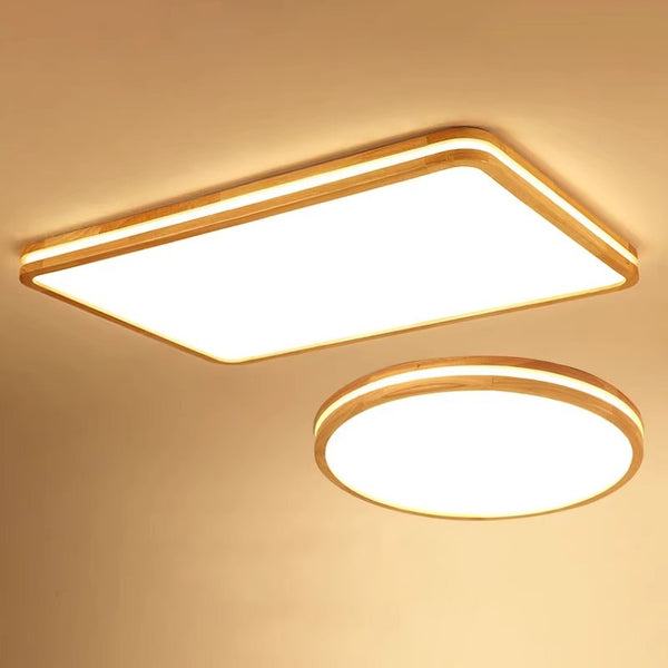 Solid wood LED ceiling light