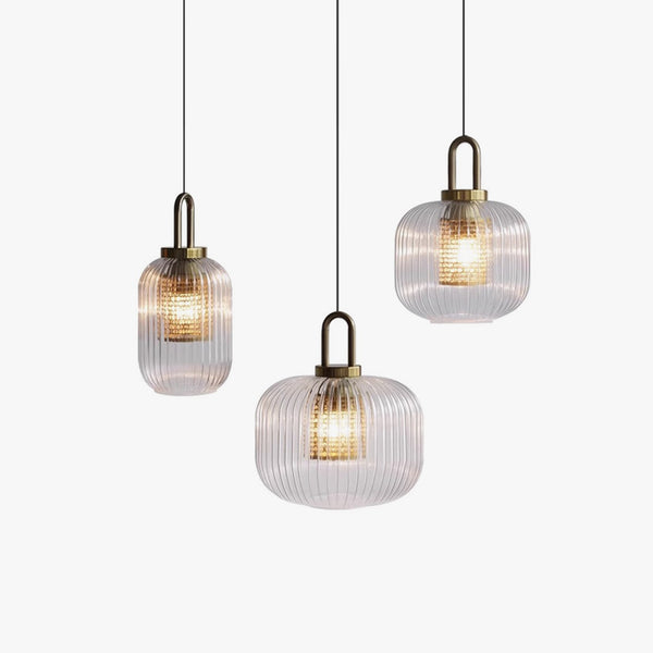 Striped ripple chandelier