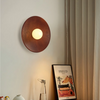 Vintage solid wood disc wall lamp