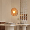 Vintage solid wood disc wall lamp