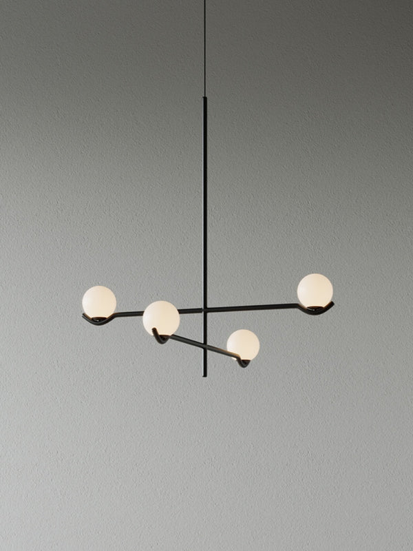 Lustre noir en forme de haricot magique long