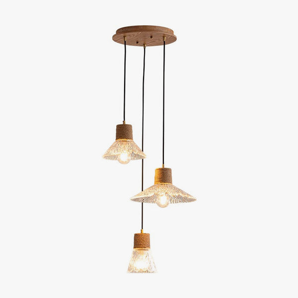 Kronleuchter aus Holzwindglas im japanischen Stil