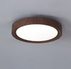 Einfache runde Deckenlampe für Schlafzimmer mit Holzmaserung