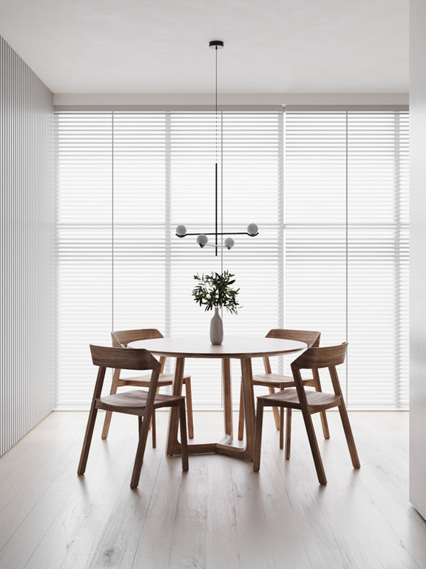 Lustre noir en forme de haricot magique long