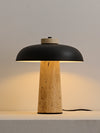 Lampe de table champignon en travertin jaune