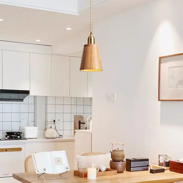 Solid wood all-copper small chandelier