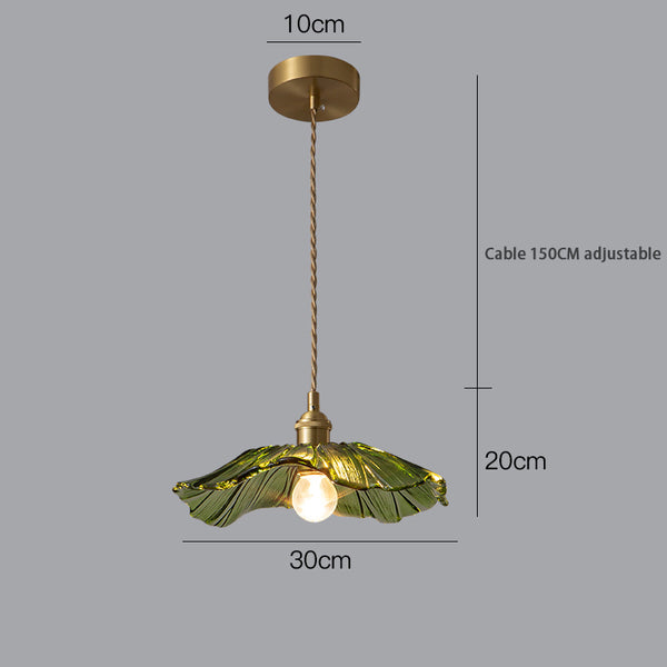 Lustre créatif en verre en forme de feuille de lotus