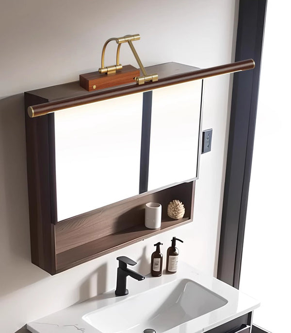 Applique murale à LED en bois effet miroir