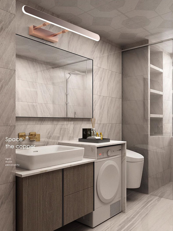 Coffee color retractable mirror front wall lamp