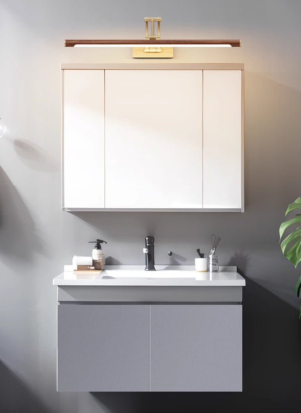 Applique murale à LED en bois effet miroir