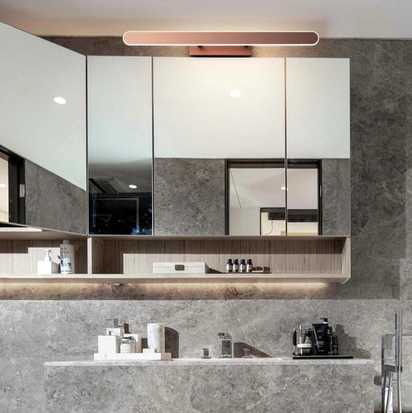Coffee color retractable mirror front wall lamp