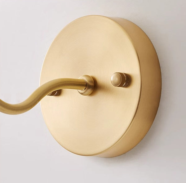 All copper solid wood bedside wall lamp