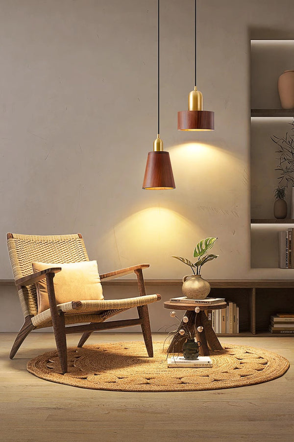 Solid wood all-copper small chandelier