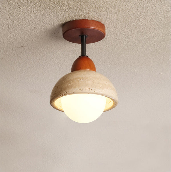 Plafonnier d'allée en travertin jaune