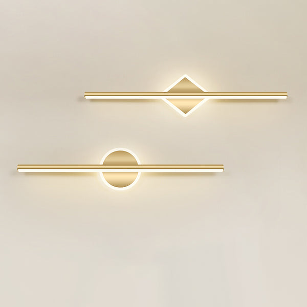 Applique murale créative à miroir à longue bande géométrique