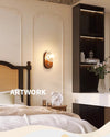 Solid wood crack glass aisle wall lamp