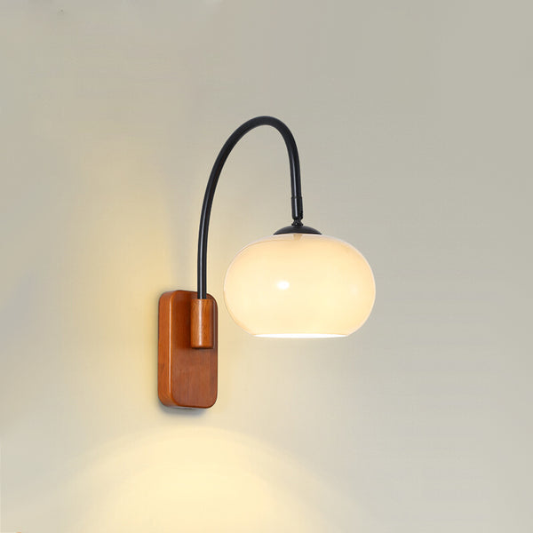 Vintage Glass Bedroom Bedside Wall Lamp