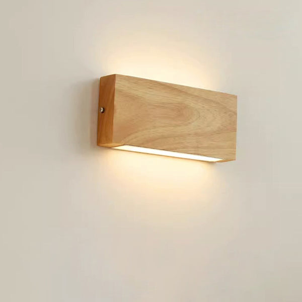 LED-Wandleuchte aus Massivholz im japanischen Stil