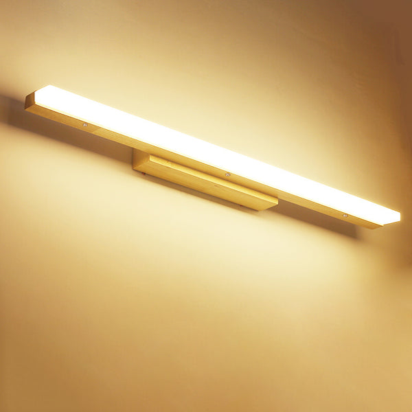 Applique murale LED en bois massif avec miroir