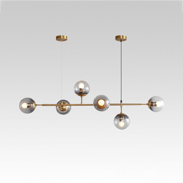 Long lustre de salle à manger en verre en forme de haricot magique