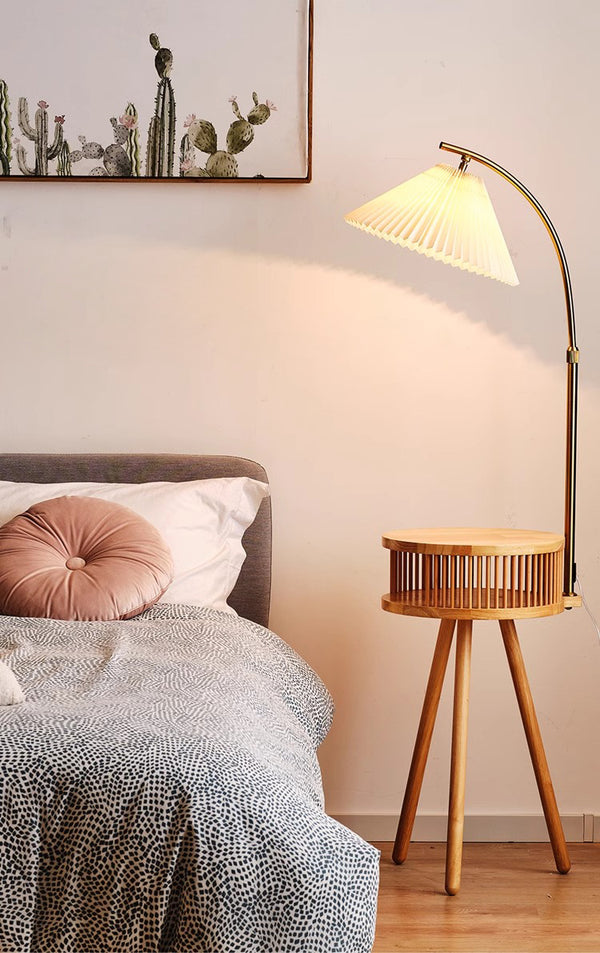 Retro Massivholz Stehlampe