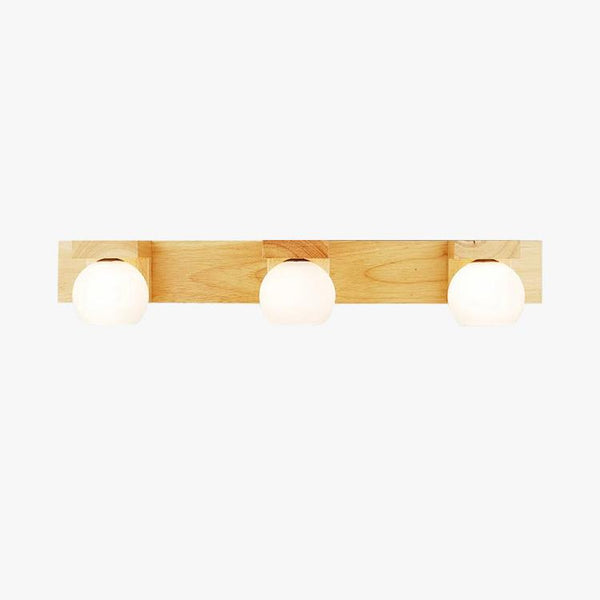 Solid wood bathroom wall light
