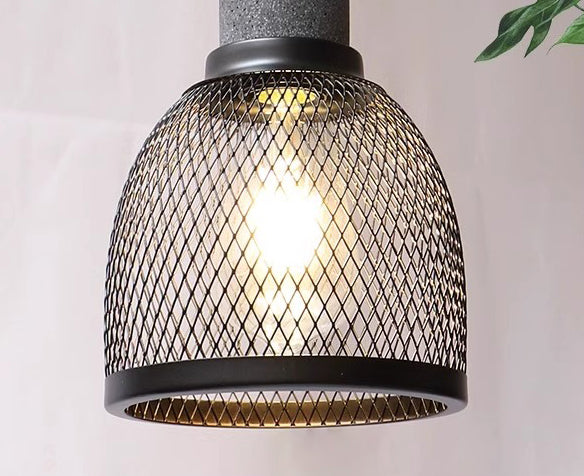 Lustre rétro à tête unique en ciment