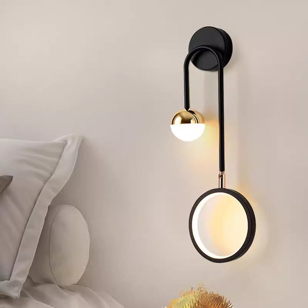 Applique murale LED minimaliste à double tête pour chambre à coucher