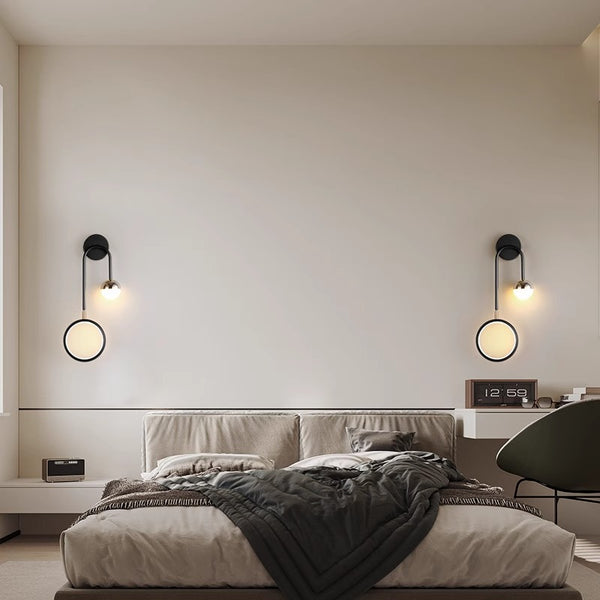 Applique murale LED minimaliste à double tête pour chambre à coucher