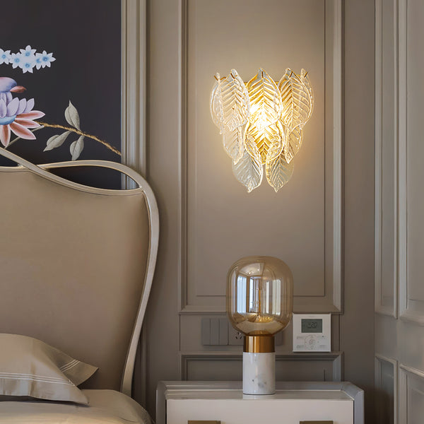 French cream style glass wall lamp