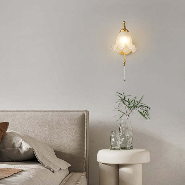 French retro lily of the valley flower wall lamp