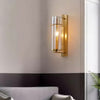 All copper glass bedroom wall light