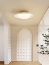 Deckenlampe aus cremefarbenem Strohhut