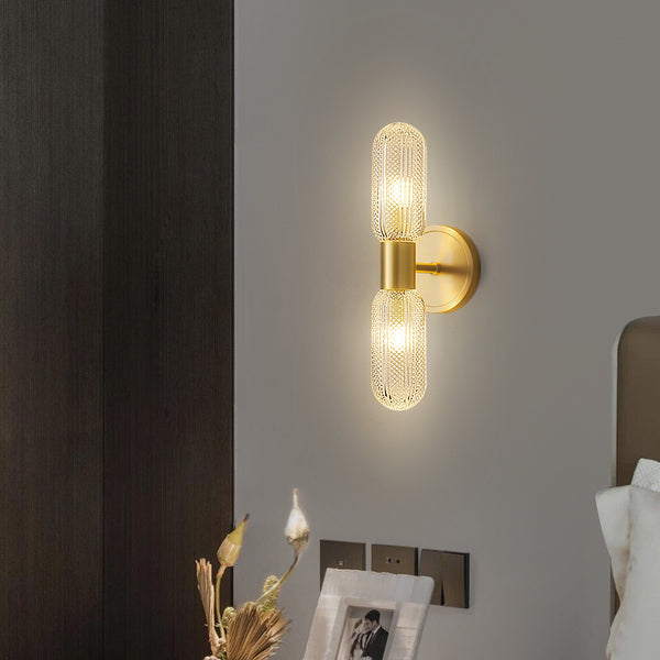 All copper light luxury glass wall lamp