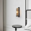 All copper glass bedroom wall light