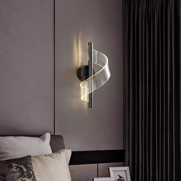 All copper spiral led wall light