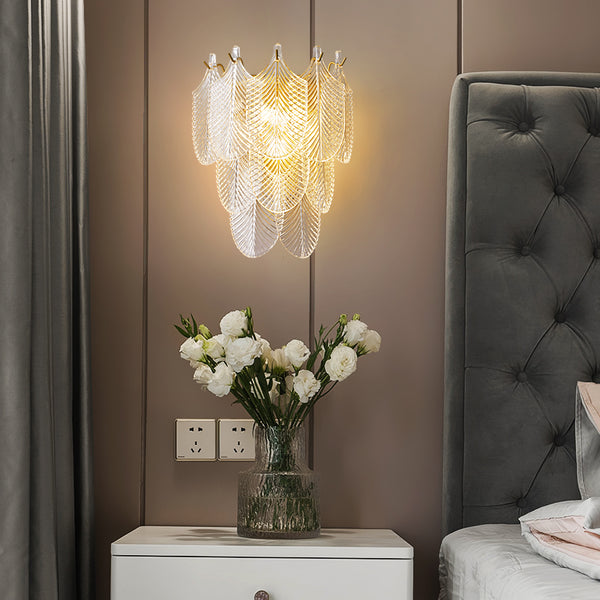 French cream style glass wall lamp