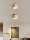 Vintage Wabi-Sabi Style Yellow Travertine Ceiling Lamp