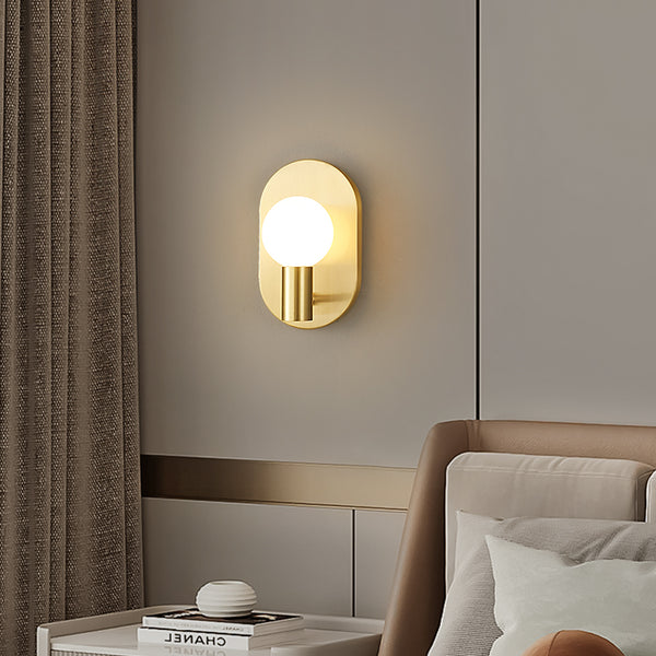 Nordic copper glass corridor wall lamp