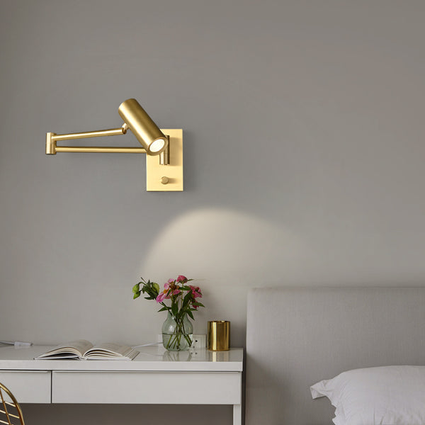All copper swing arm wall lamp