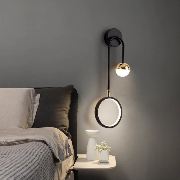 Applique murale LED minimaliste à double tête pour chambre à coucher