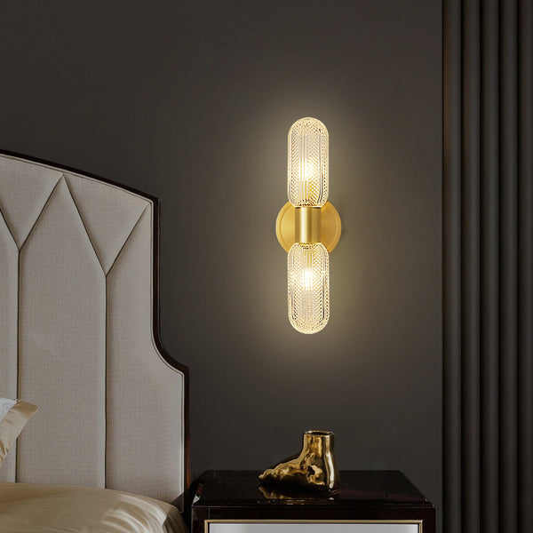 All copper light luxury glass wall lamp