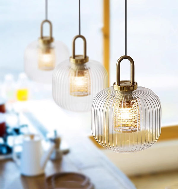 Striped ripple chandelier