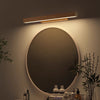 Applique murale miroir à LED en bois massif de style bûche
